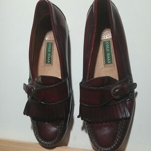 Cole Haan Burgundy Leather Kiltie Loafers